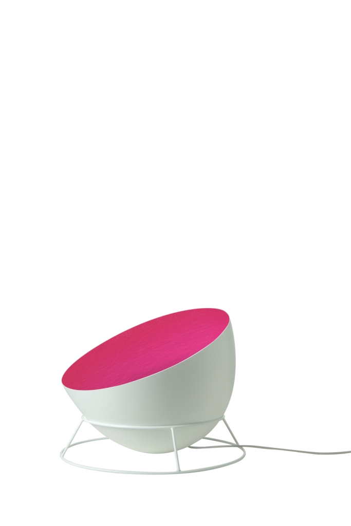 Lampada Da Pavimento H2O F In-Es Artdesign Collezione Luna Colore Bianco Magenta Dimensione 27,5 Cm Diam. 46 Cm